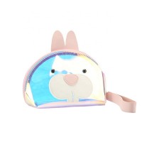 2020 New Design Laser Shining LIght  Cute Cartoon Animal  Rabbit TPU Clear PVC Cosmetic Bags